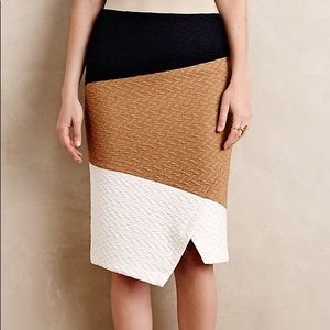 Anthropologie Textured Colorblock Pencil Skirt